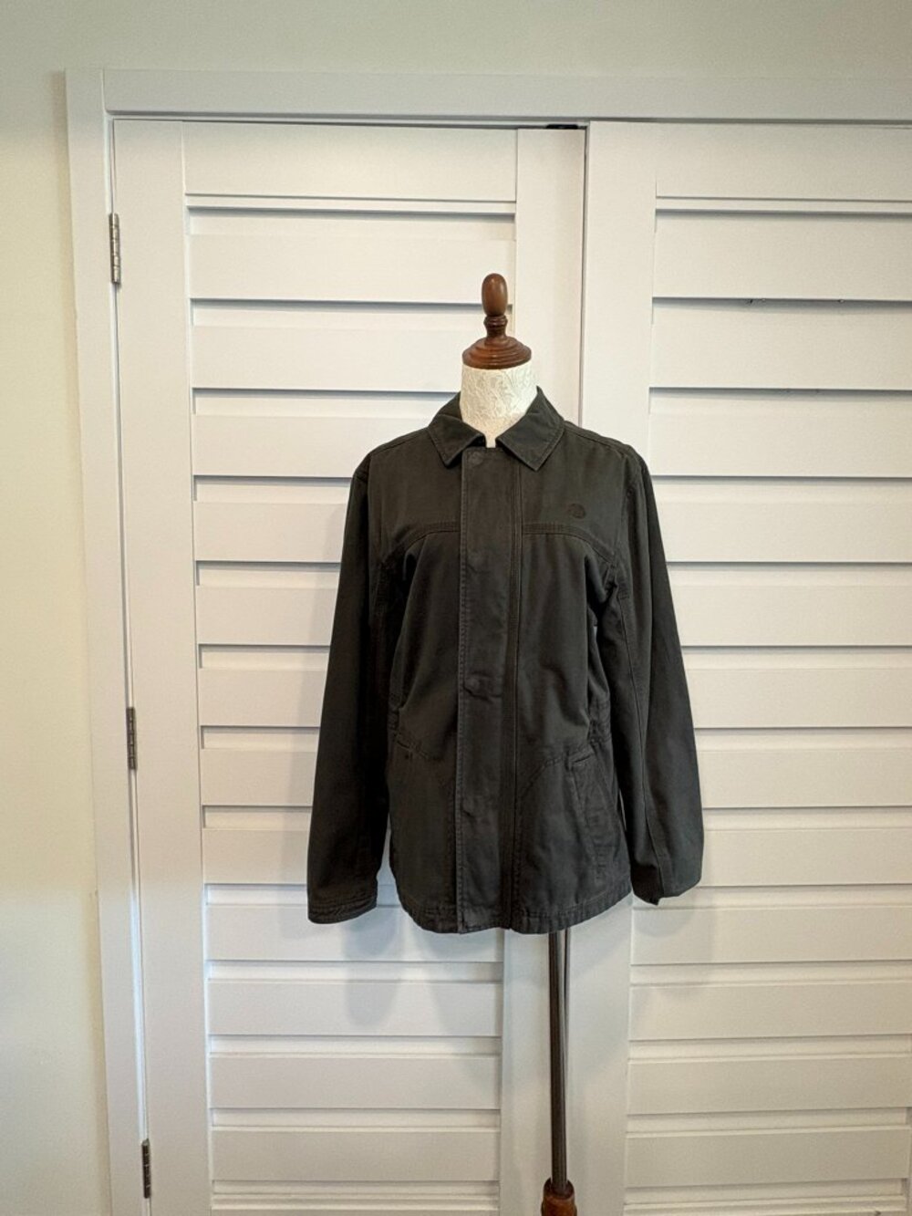 Timberland Olive Cotton Utility Field Fall Jacket Drawstring Waist Size S - Picture 3 of 16